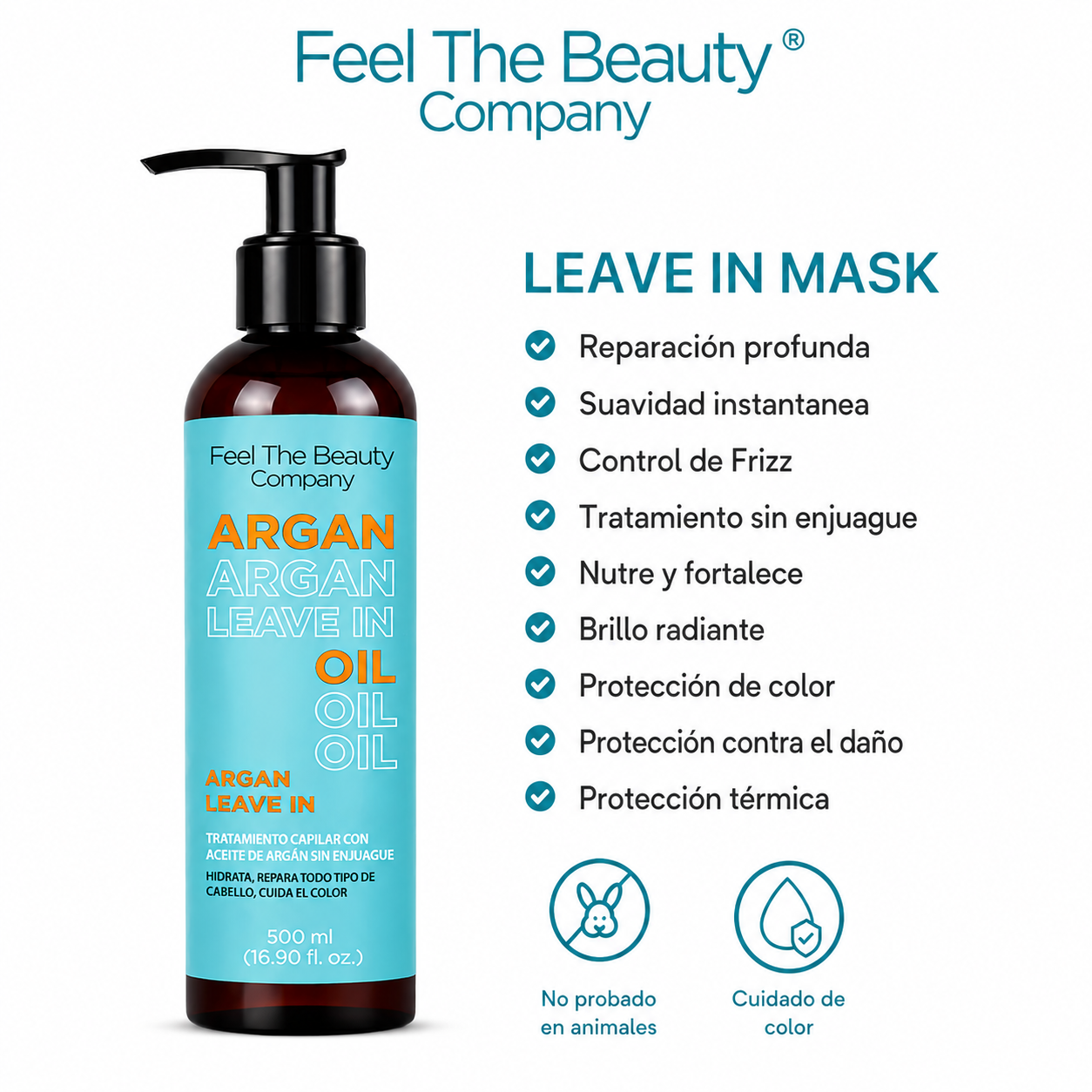 Leave In Argan Oil Feel The Beauty 500ml - Imagen 2