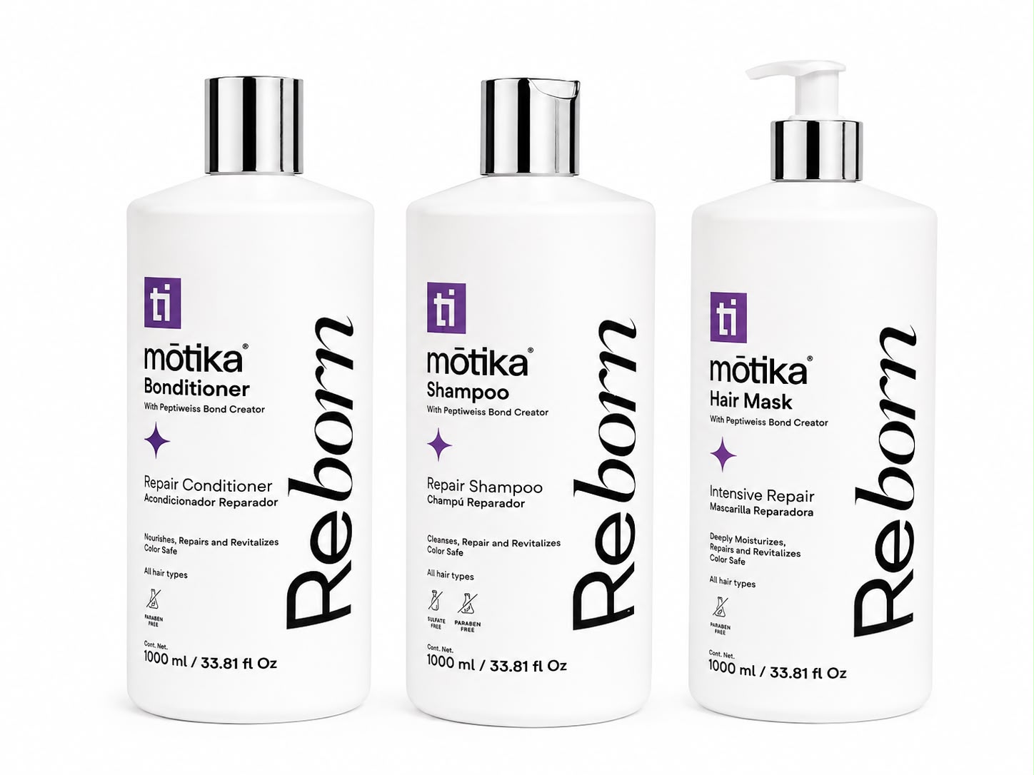 kit Reborn shampoo 1L, Bonditioner 1L Y Hair Mask 1L